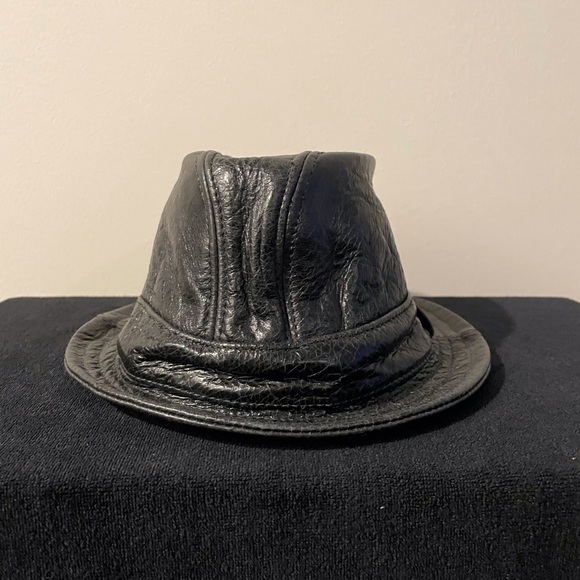 NWOT - Men’s Leather Fedora - Black - Picture 3 of 3